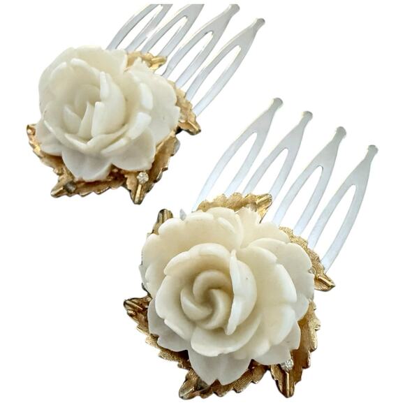 Cream Floral Wedding Hair Flower Pins Bridal Wedding Hair Accessories main image 4
